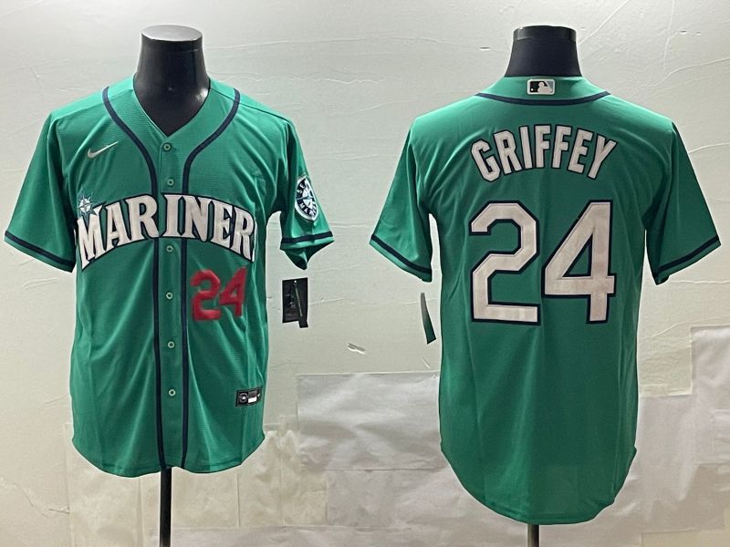 Men Seattle Mariners #24 Griffey Green Game 2025 Nike MLB Jersey style 3->seattle mariners->MLB Jersey